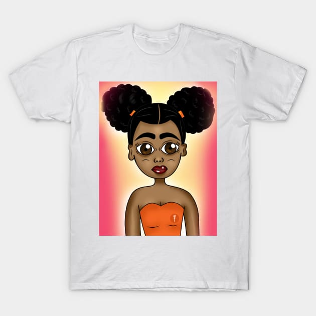 cute black girl art T-Shirt by Spinkly Creations 